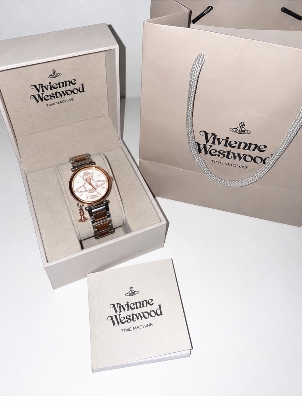 Vivienne Westwood Women's Rose Gold and Silver Bracelet Watch new